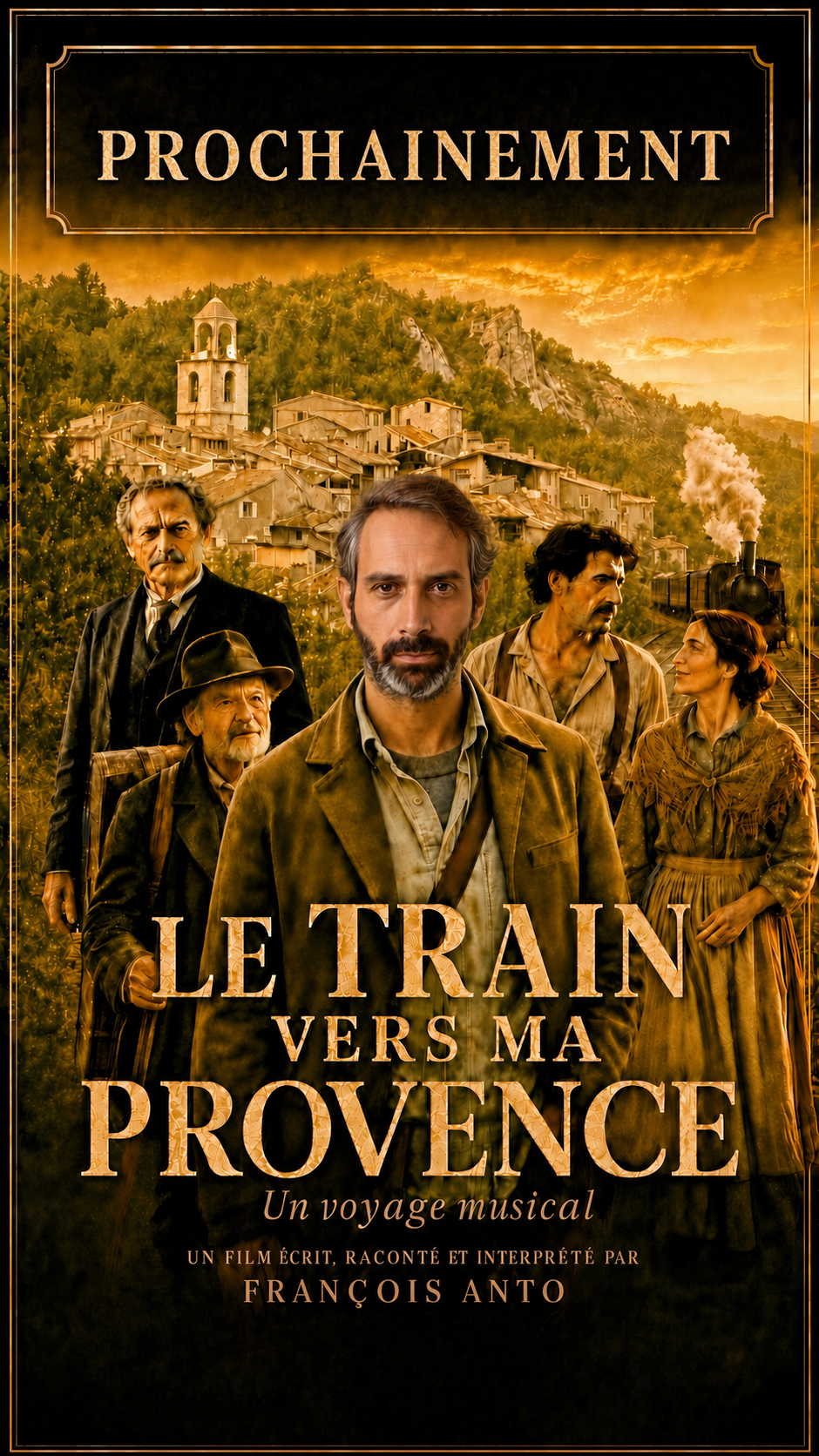Affiche du film Le train vers ma Provence, un voyage musical, écrit, raconté et interprété par François Anto
